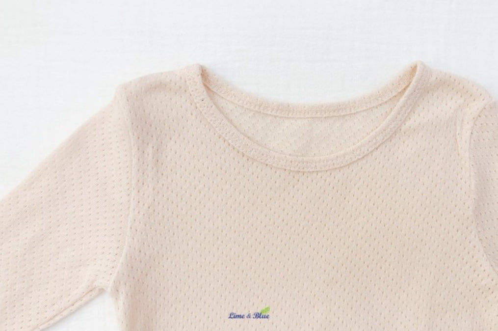 (4-7Y) Cotton Mesh 2pc Lounge Set
