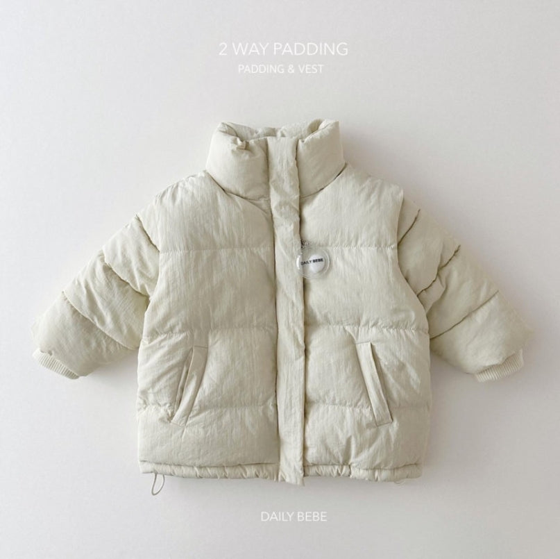 (3-4Y) Two Way Puffer Vest/Jacket