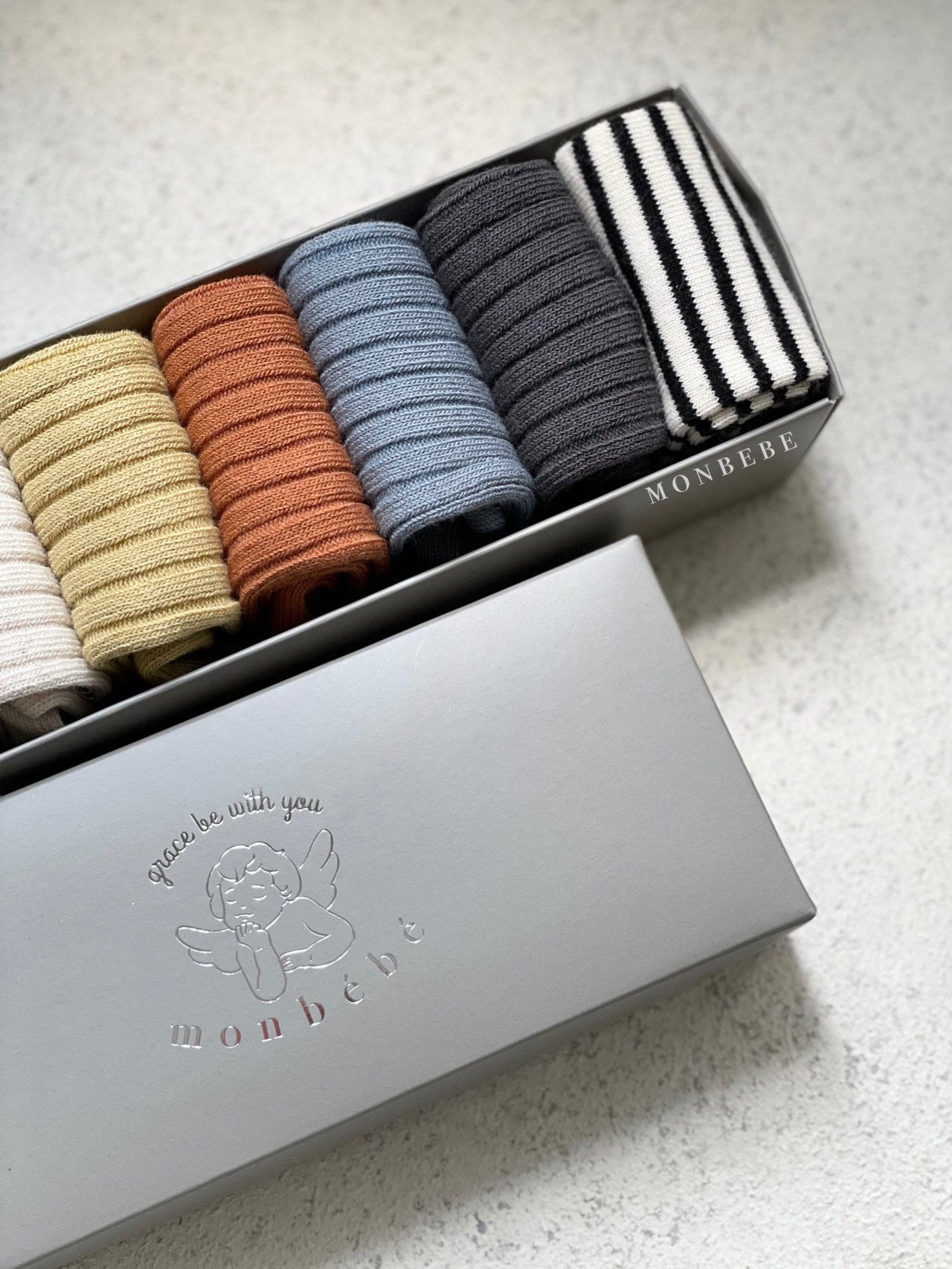 (0-1Y) Monbebe Ribbed Socks (set of 6)