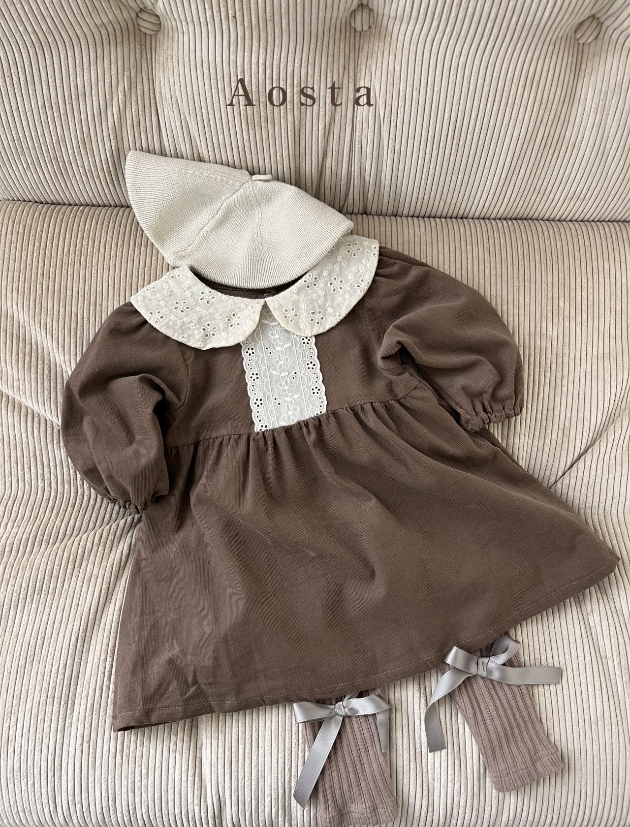 (Mocha, 4-5Y) Aosta Coin de Dress