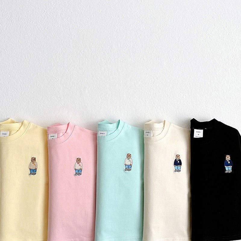 Embroidery Bear Long Sleeve Tee