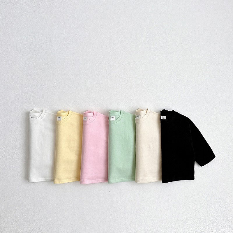 (5-6Y) Solid Loose Long-sleeve Tee