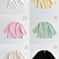 (5-6Y) Solid Loose Long-sleeve Tee