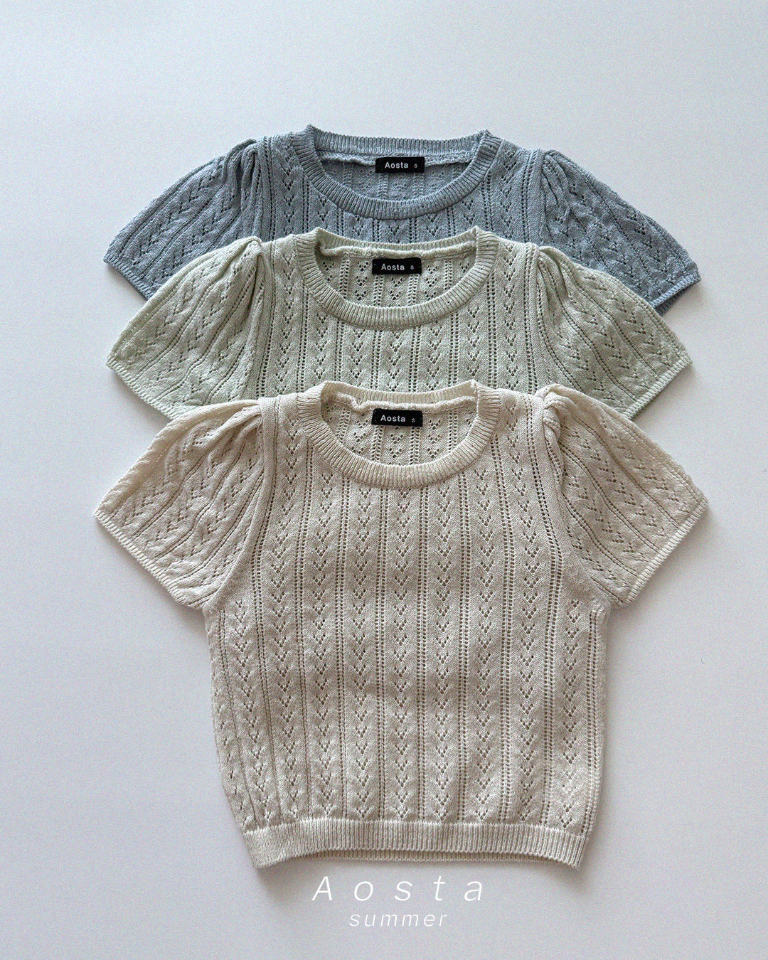[Preorder] Knit Eyelet Tee