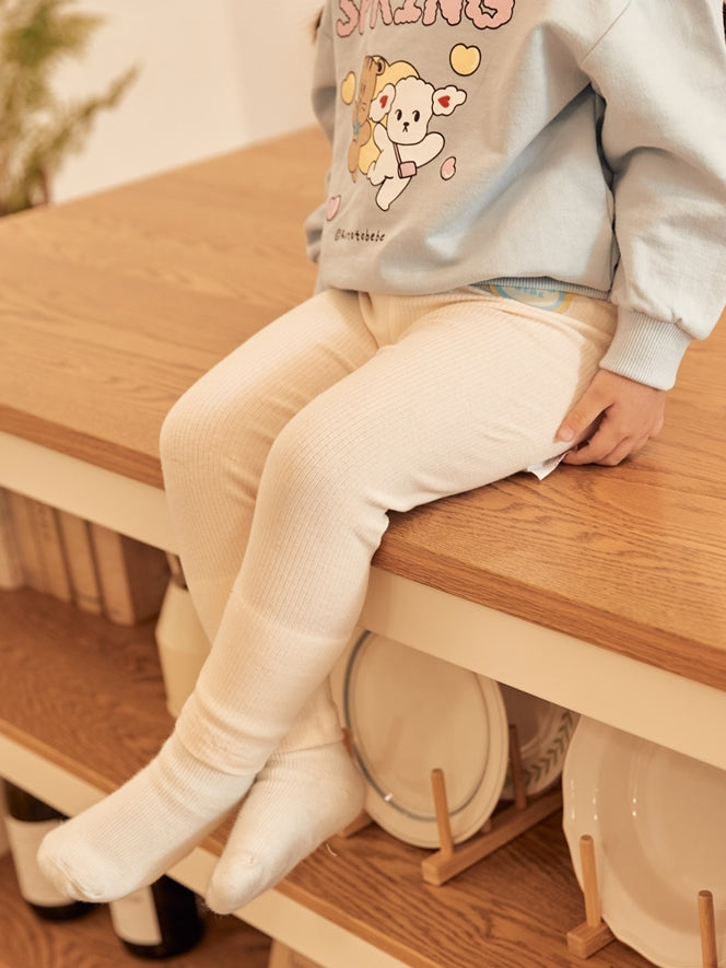 (2-5Y) Solid Ribbed Leggings