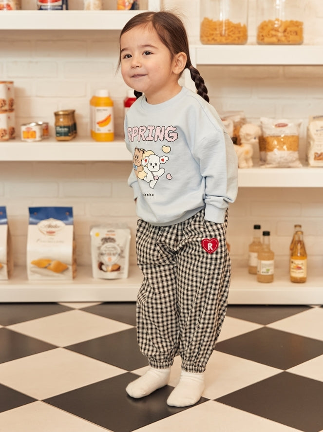 (2-3Y) Black Plaid Comfy Pants