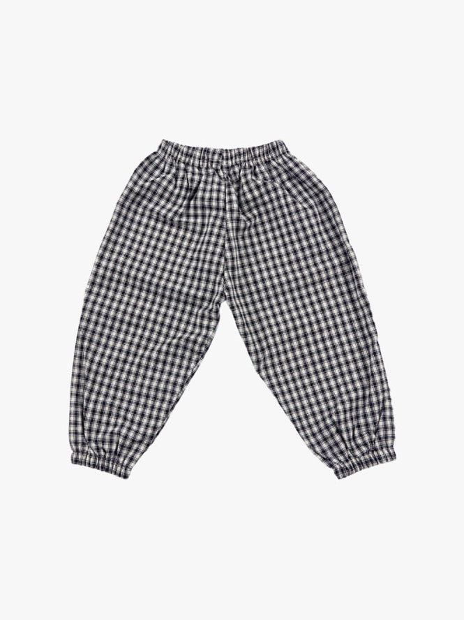 (2-3Y) Black Plaid Comfy Pants