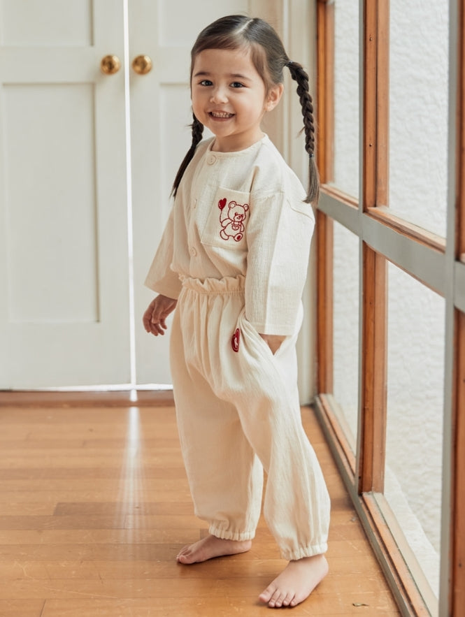 (4-5Y) Sunny Crease Top and Bottom Set