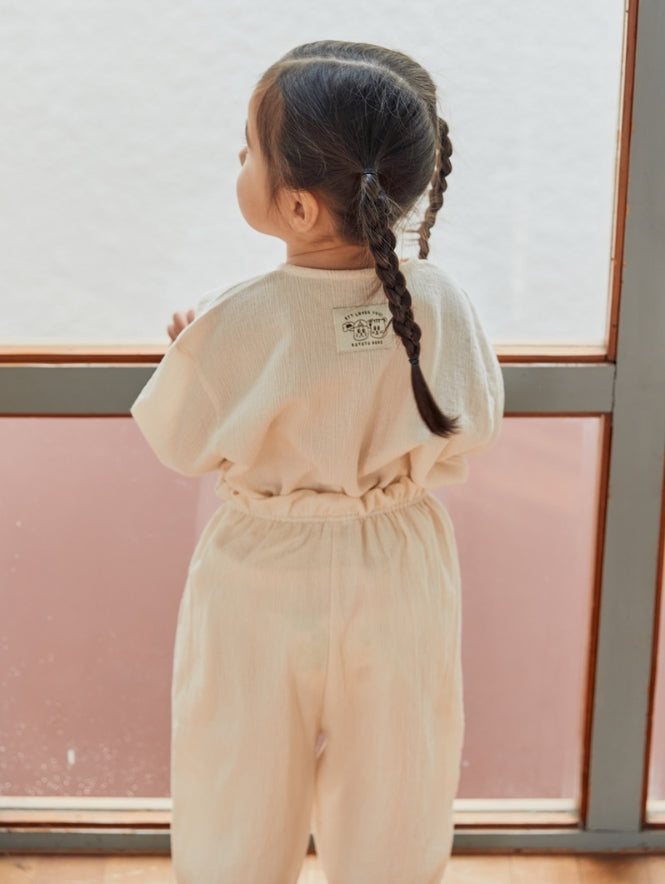 (4-5Y) Sunny Crease Top and Bottom Set