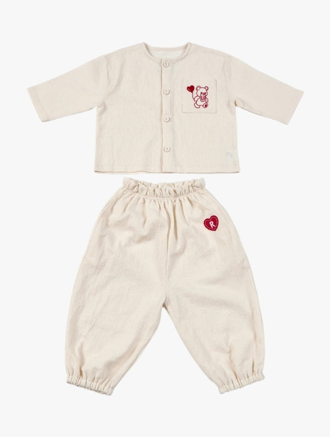 (4-5Y) Sunny Crease Top and Bottom Set