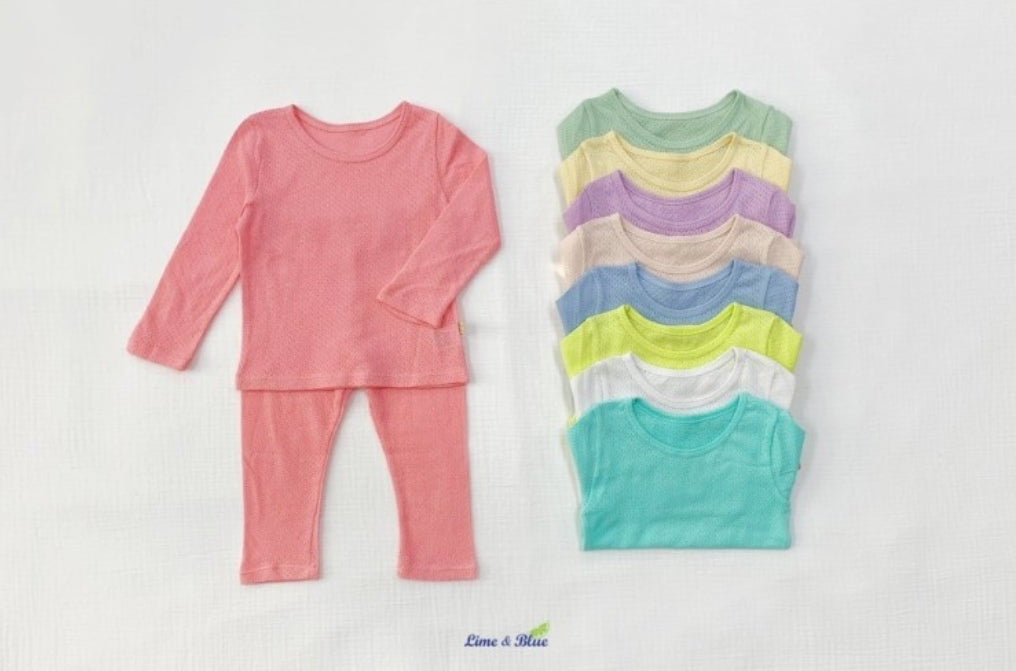 (4-7Y) Cotton Mesh 2pc Lounge Set