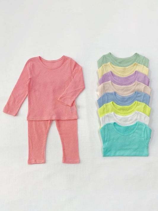 (4-7Y) Cotton Mesh 2pc Lounge Set