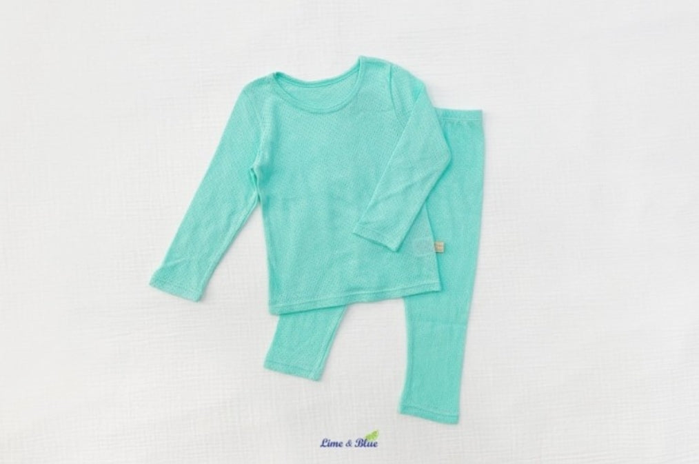 (4-7Y) Cotton Mesh 2pc Lounge Set