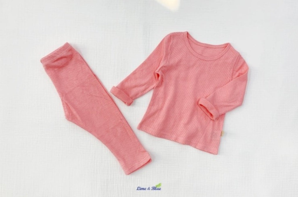 (4-7Y) Cotton Mesh 2pc Lounge Set