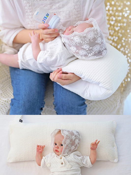 Quilted White Nursing Arm Pillow