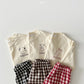 (4-5Y) Animal Plaid 2pc Set