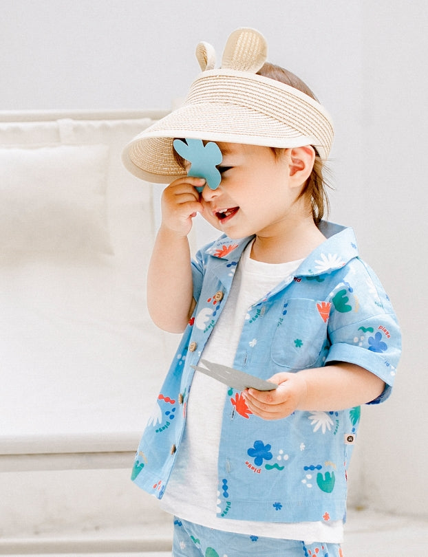 (1-2Y) Rabbit Straw Baby Sun Cap