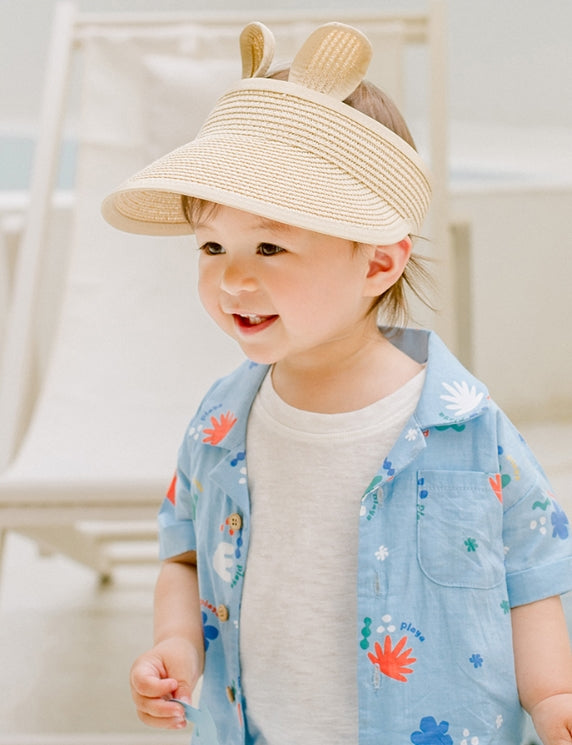 (1-2Y) Rabbit Straw Baby Sun Cap