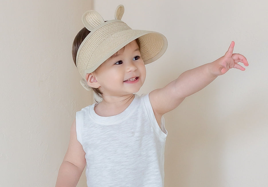 (1-2Y) Rabbit Straw Baby Sun Cap