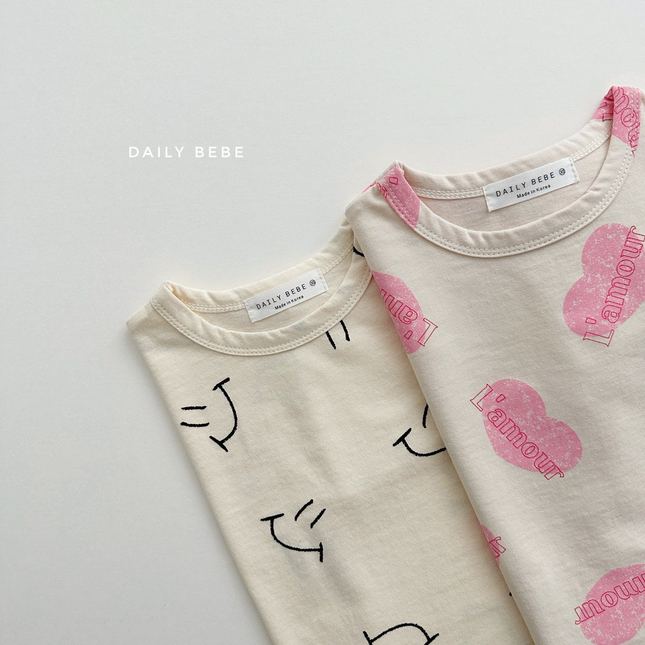 (2-3Y) Smile Pattern Long Sleeve Tee