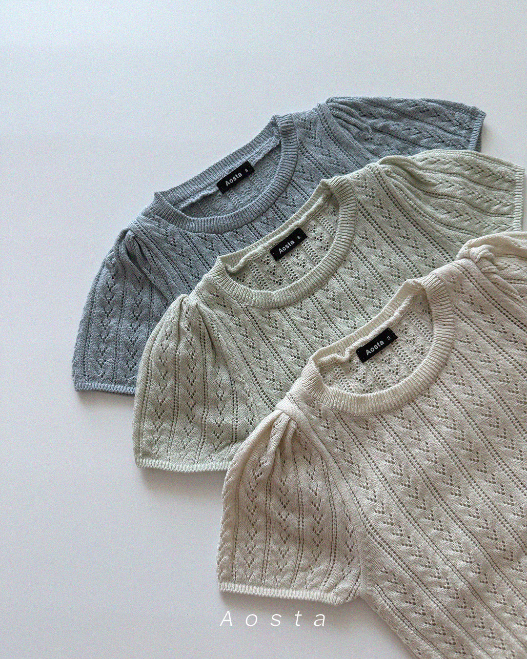 [Preorder] Knit Eyelet Tee