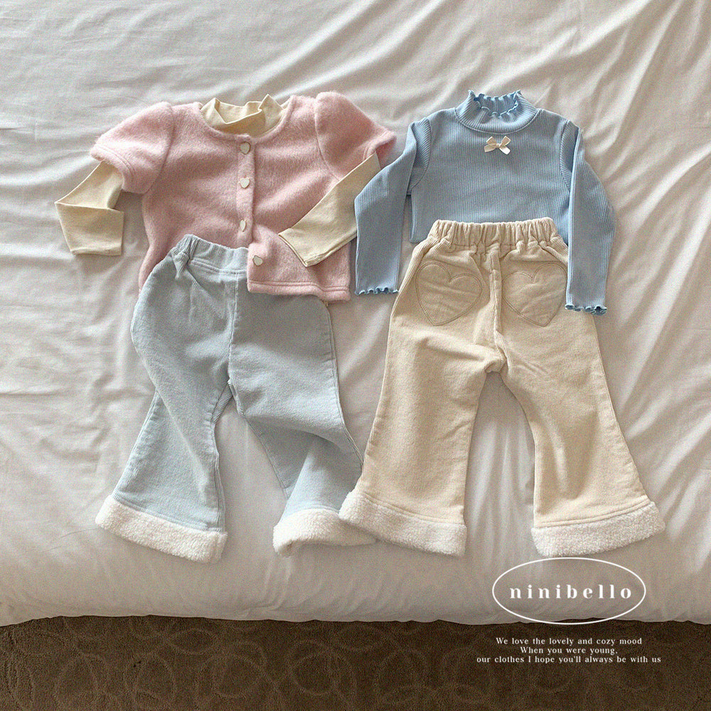 (3-6Y) Petite Ribbon Mock Neck Tee