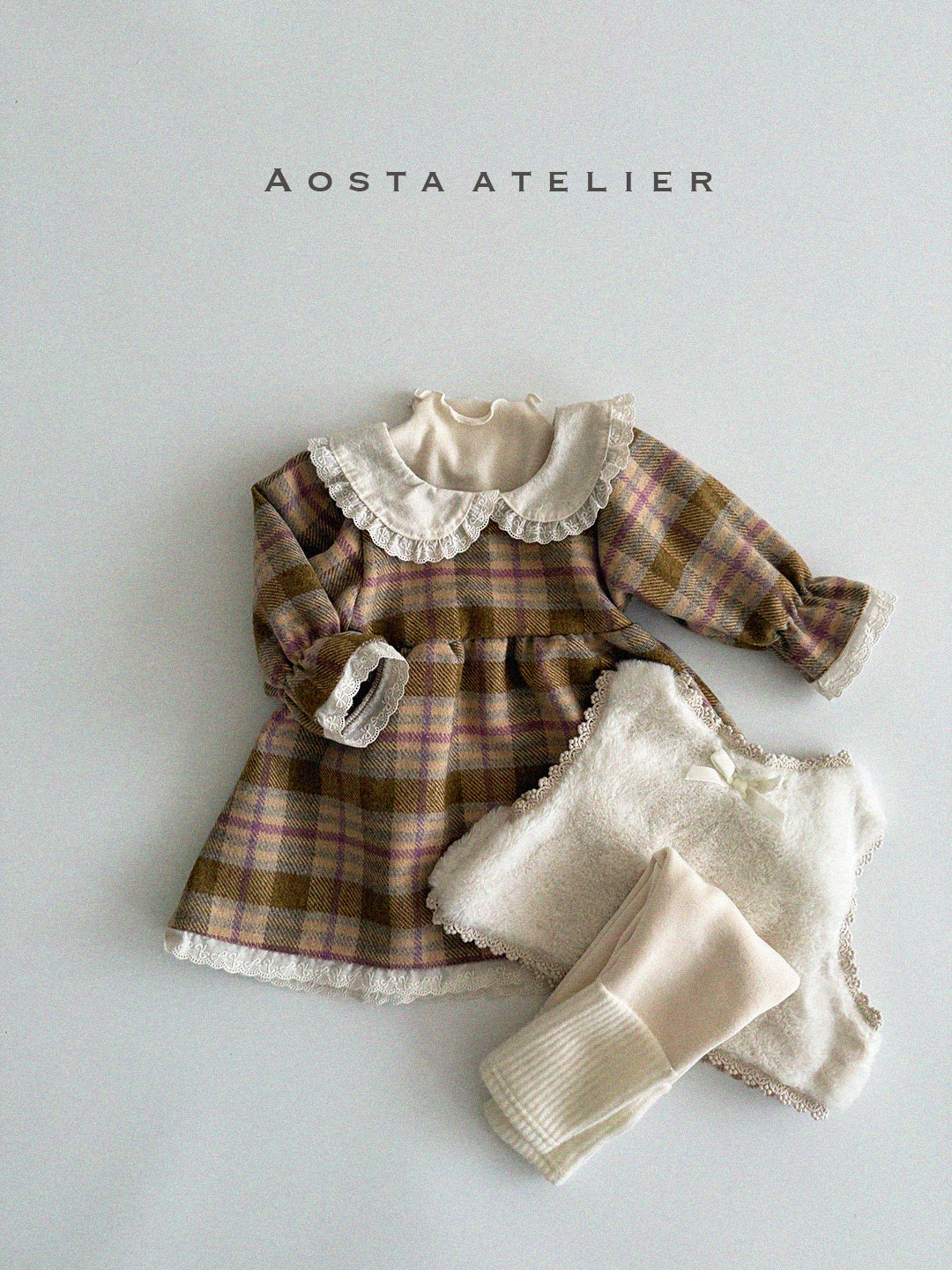 [Preorder] Wool Check Dress