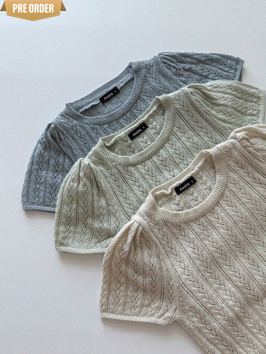 [Preorder] Knit Eyelet Tee