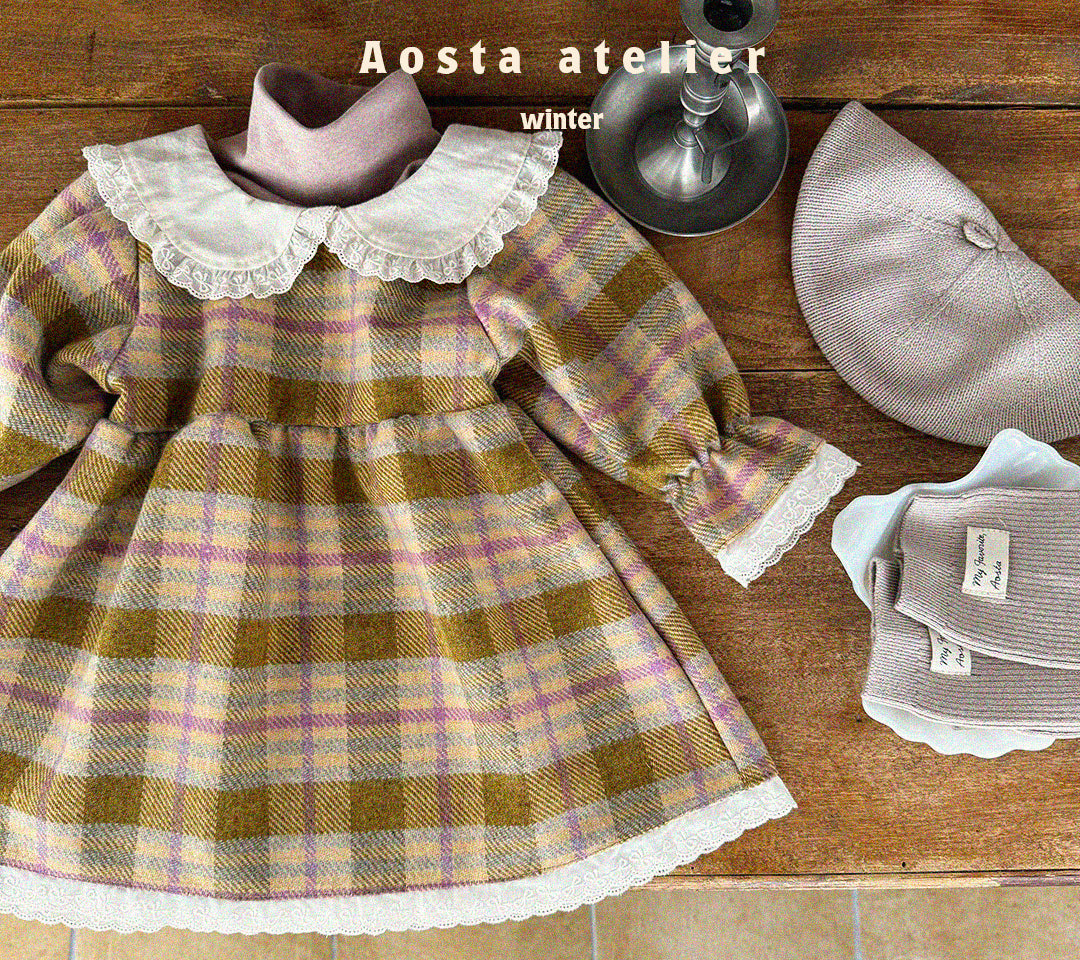 [Preorder] Wool Check Dress