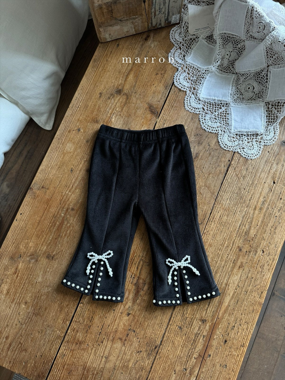 [Preorder] Faux Pearl Ribbon Pants