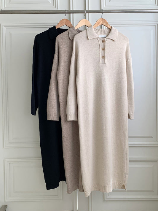 Collar Wool Dress