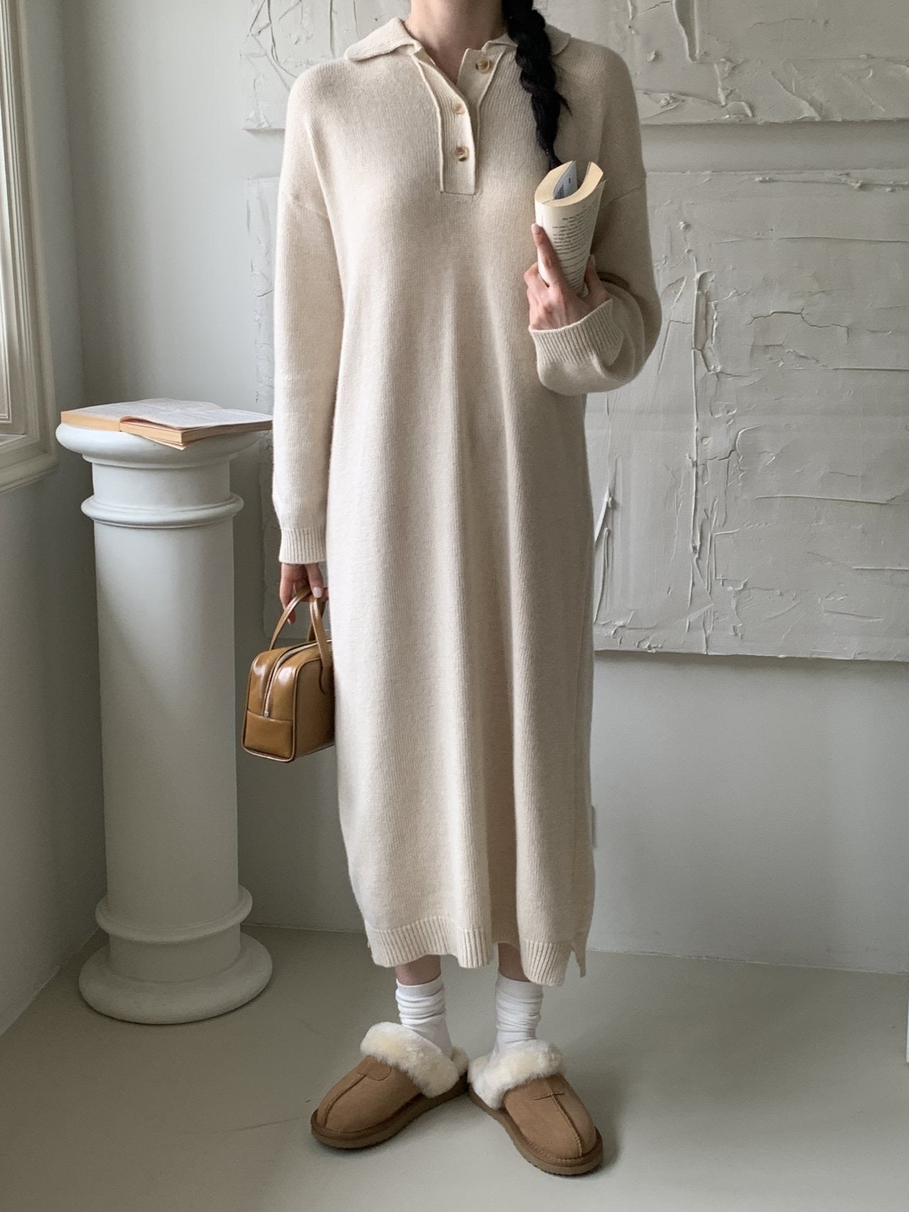 Collar Wool Dress