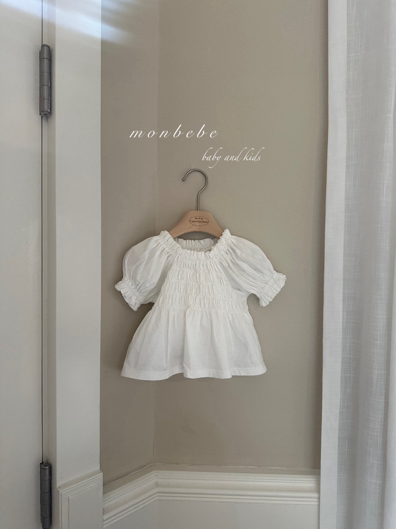 (5-6Y) Pure Smocked Blouse Tee