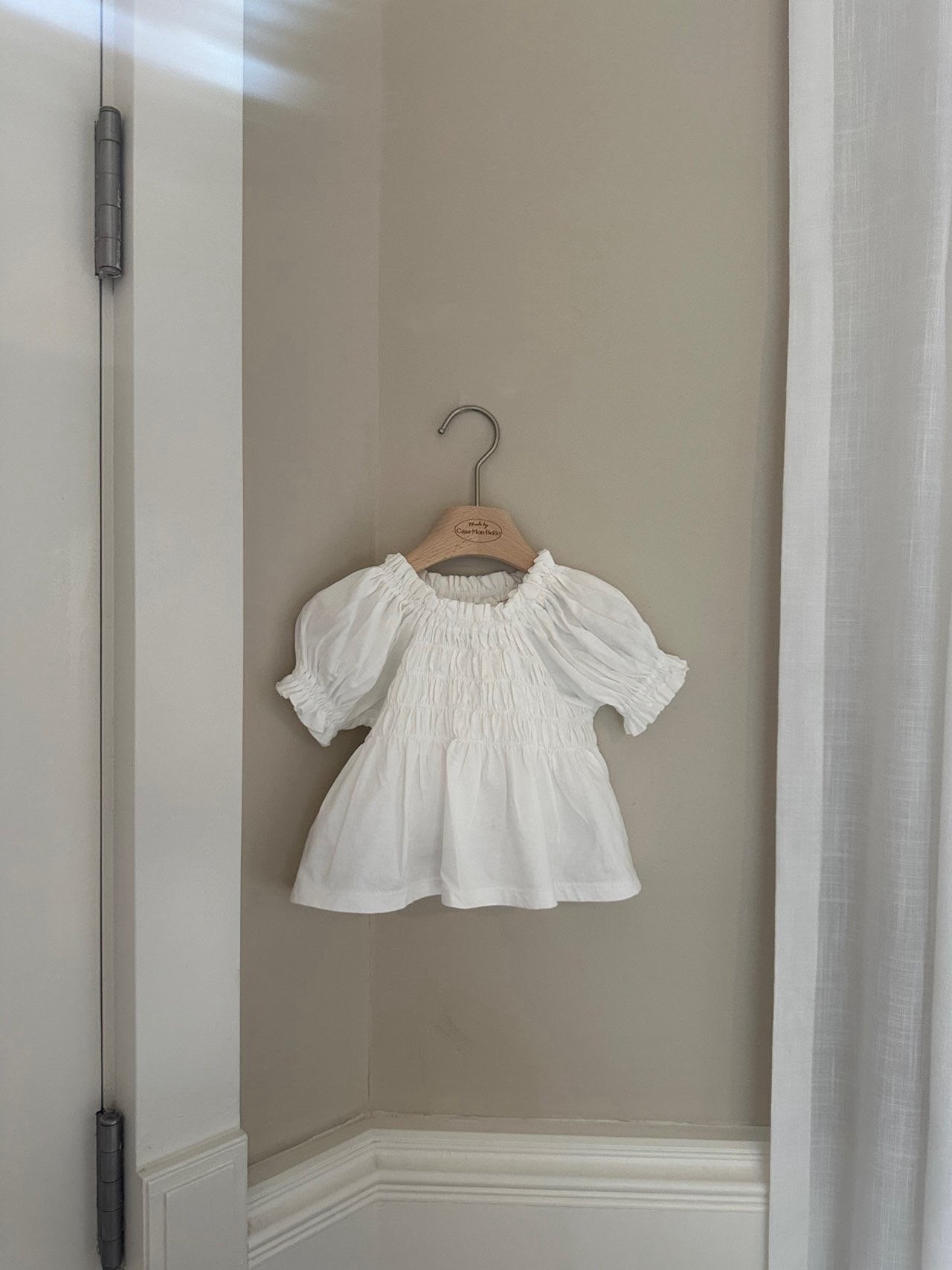 (5-6Y) Pure Smocked Blouse Tee