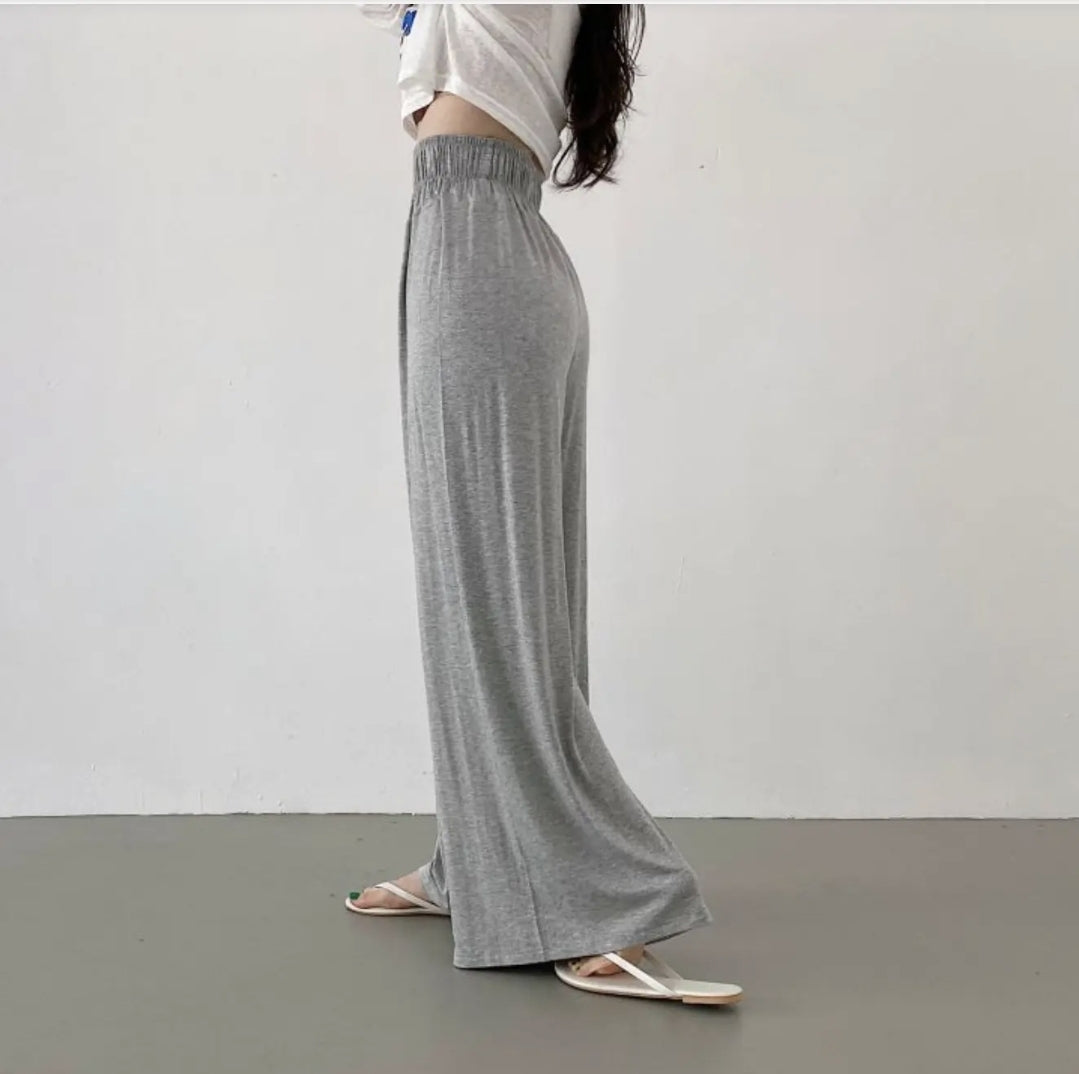 Rayon High Waist Wide Pants