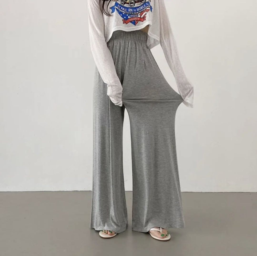 Rayon High Waist Wide Pants