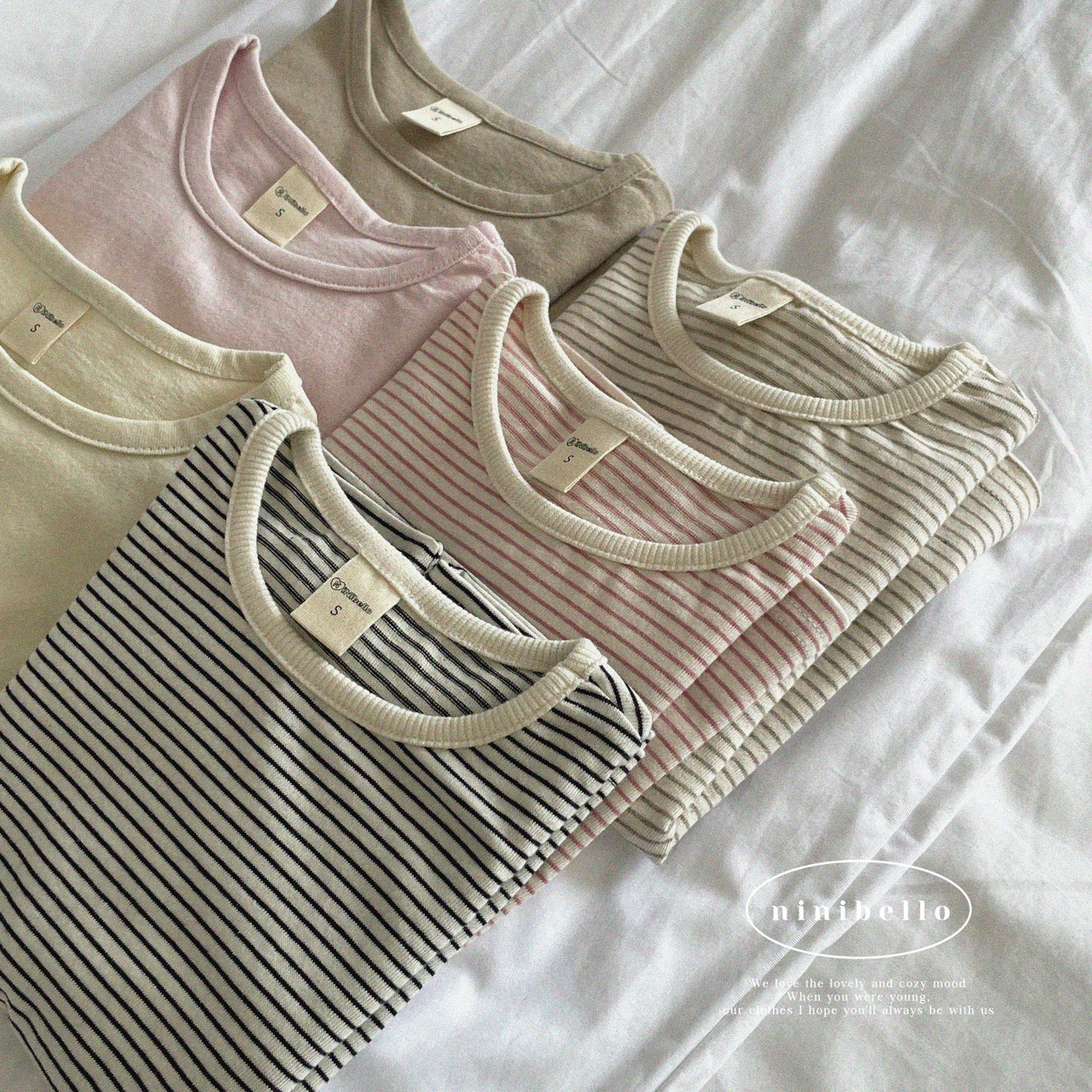 (3-4Y) Solid Stripe 1+1 Tee