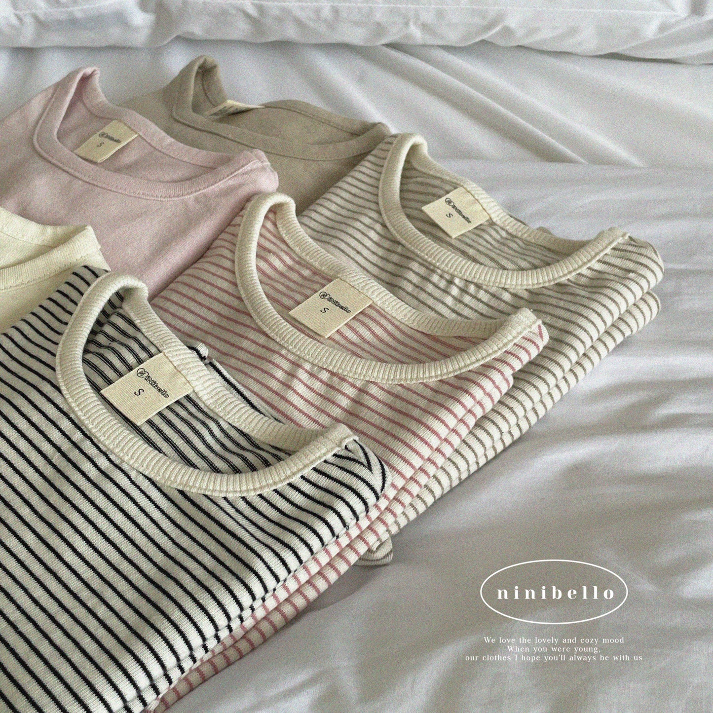 (3-4Y) Solid Stripe 1+1 Tee