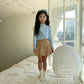 (3-6Y) Petite Ribbon Mock Neck Tee