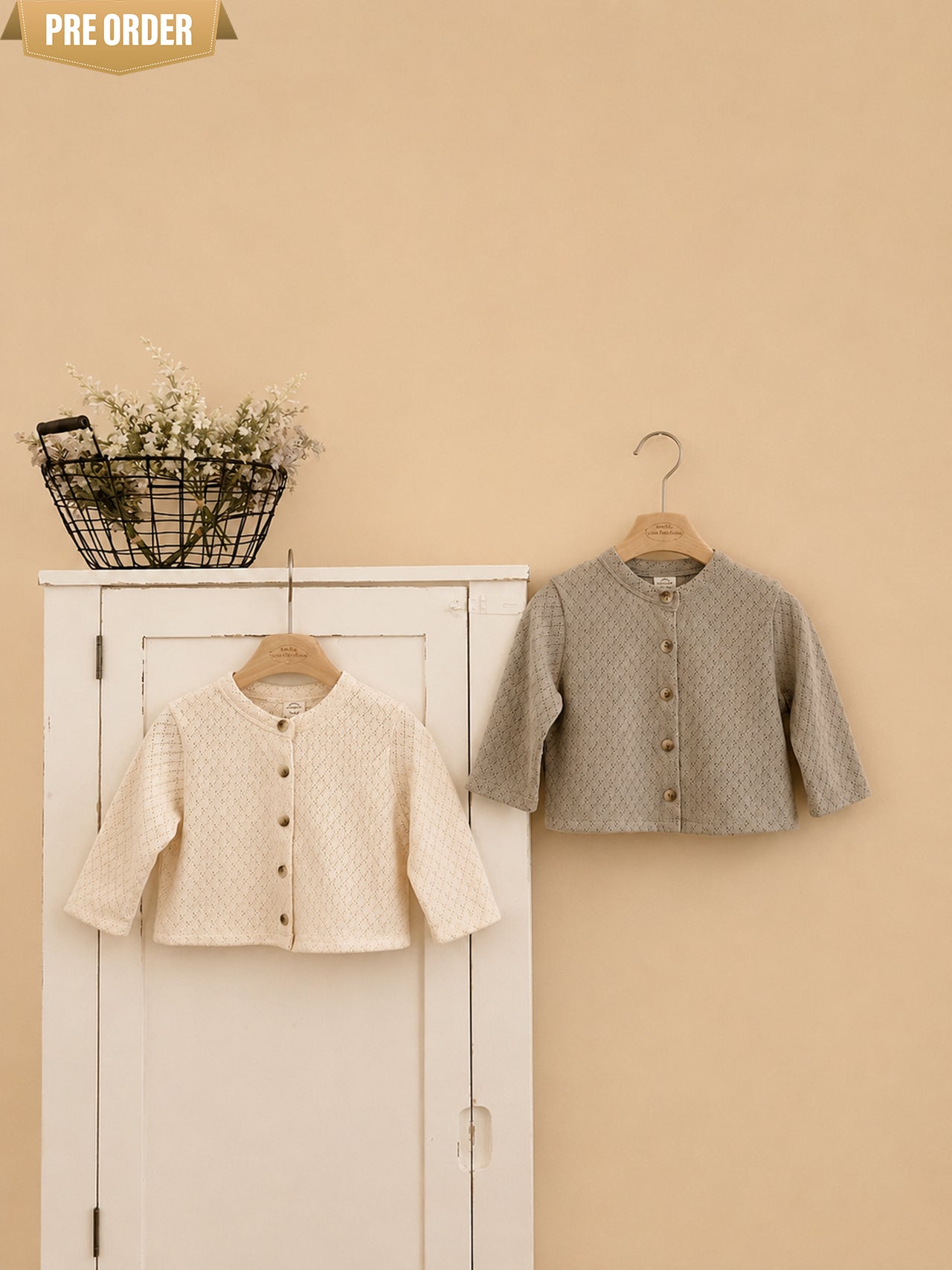 [Preorder] Argyle Eyelet Cardigan