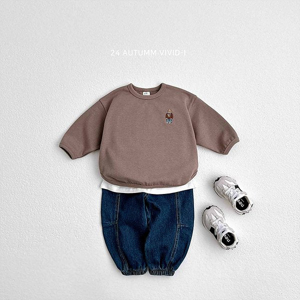 Bear Bear Embroidery Sweatshirt Tee