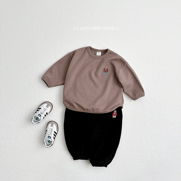 Bear Bear Embroidery Sweatshirt Tee
