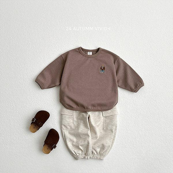 Bear Bear Embroidery Sweatshirt Tee