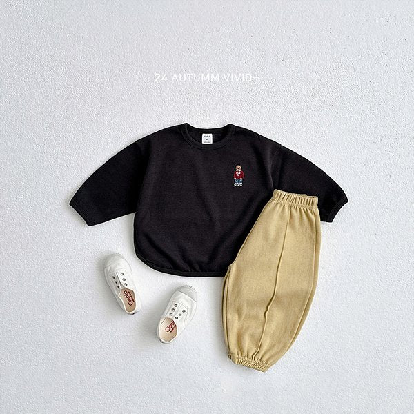 Bear Bear Embroidery Sweatshirt Tee