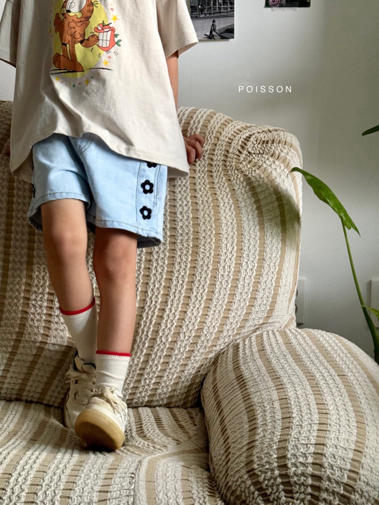 (3-4Y) Embroidery Daisy Shorts