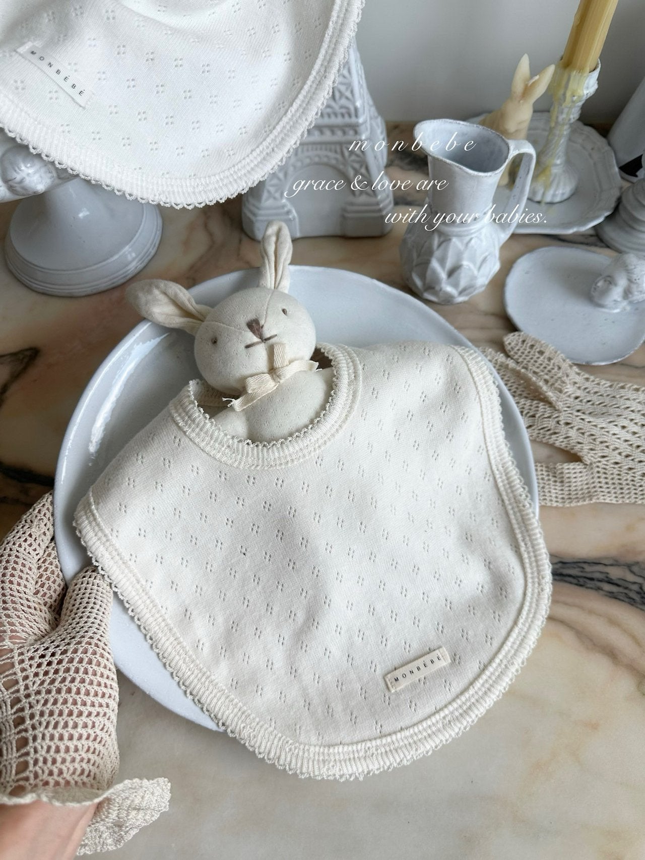 [Preorder] Premium Jacquard Eyelet Cotton Bib