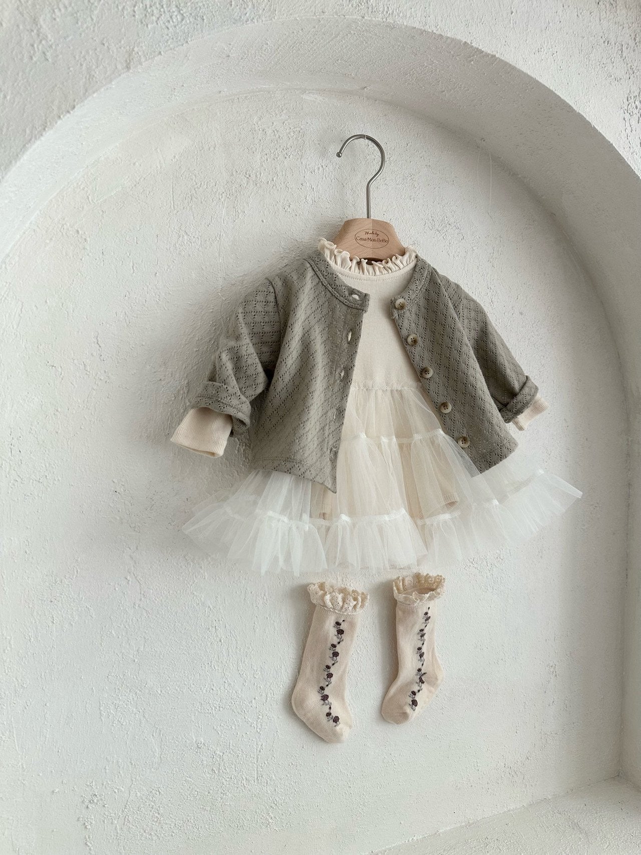 [Preorder] Argyle Eyelet Cardigan