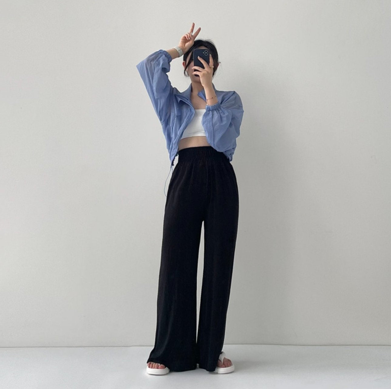 Rayon High Waist Wide Pants