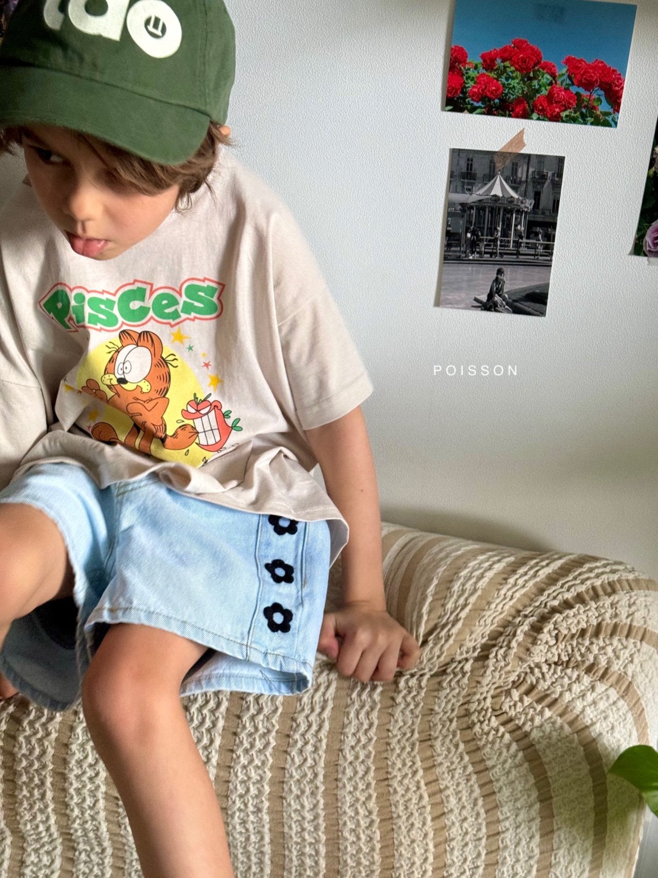 (3-4Y) Embroidery Daisy Shorts