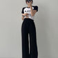 Rayon High Waist Wide Pants